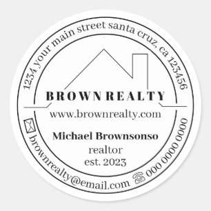 Adesivo Agente Imobiliário Logotipo Casa Simples