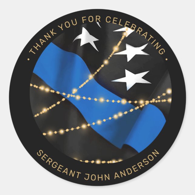 Adesivo Agente Policial aposentado Thin Blue Line Favor (Frente)