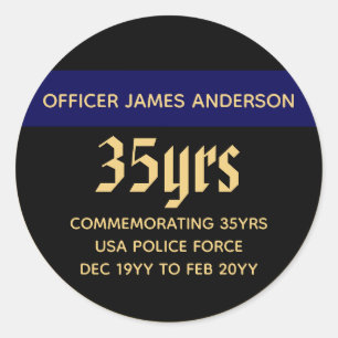 Adesivo Agente Policial aposentado Thin Blue Line Personal