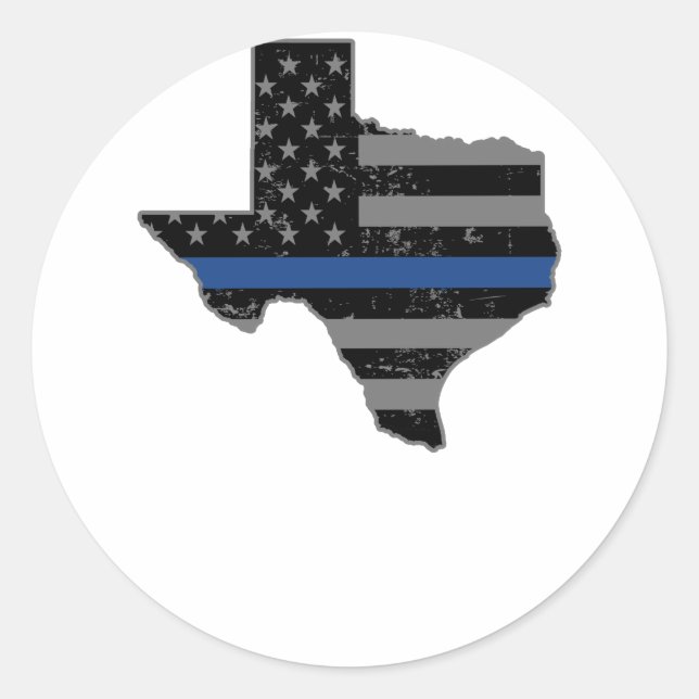 Adesivo Agente Policial do Texas Thin Blue Line (Frente)