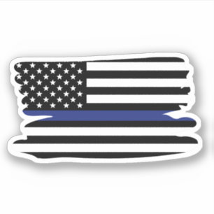 Adesivo Agente Policial Thin Blue Line Flag