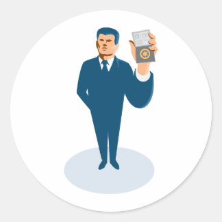 Adesivo agente secreto do empresário mostrando a parede do