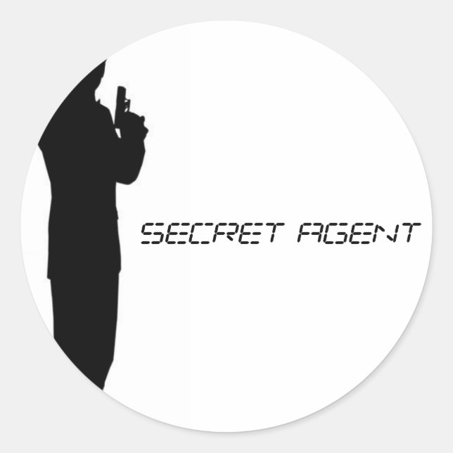 Adesivo agente_secreto_duplo-grande, agente secreto (Frente)