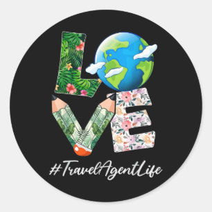 Adesivo Agente viagem Love World Earth Day Salve o planeta