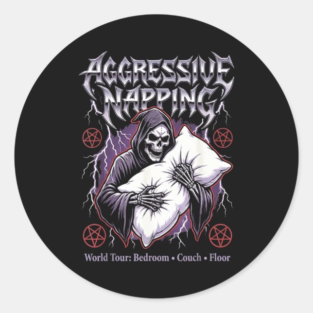 Adesivo Aggressive Napng Funny Heavy Metal Grim Reaper Sle (Frente)