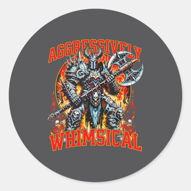 Adesivo Aggressively Whimsical Dark Fantasy Warrior Battle (Frente)