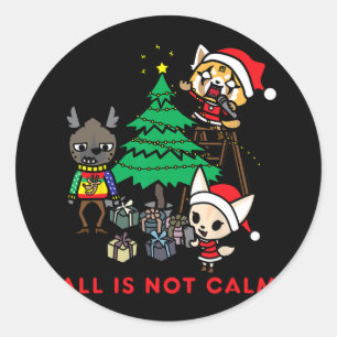 Adesivo aggretsuko não está tudo calmo no natal