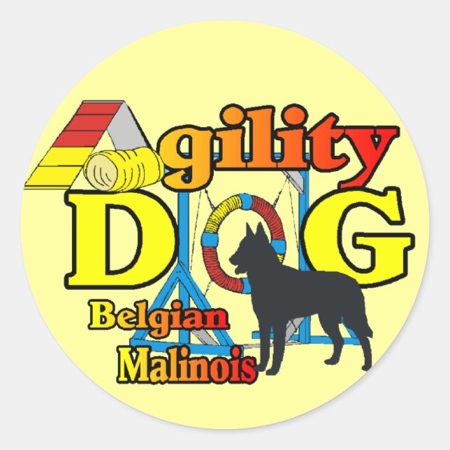 Adesivo Agilidade Belga Malinois Gifts Stickers (Frente)