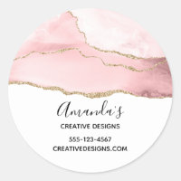 Agite de Blush Rosa com Dourada Fita Elegante