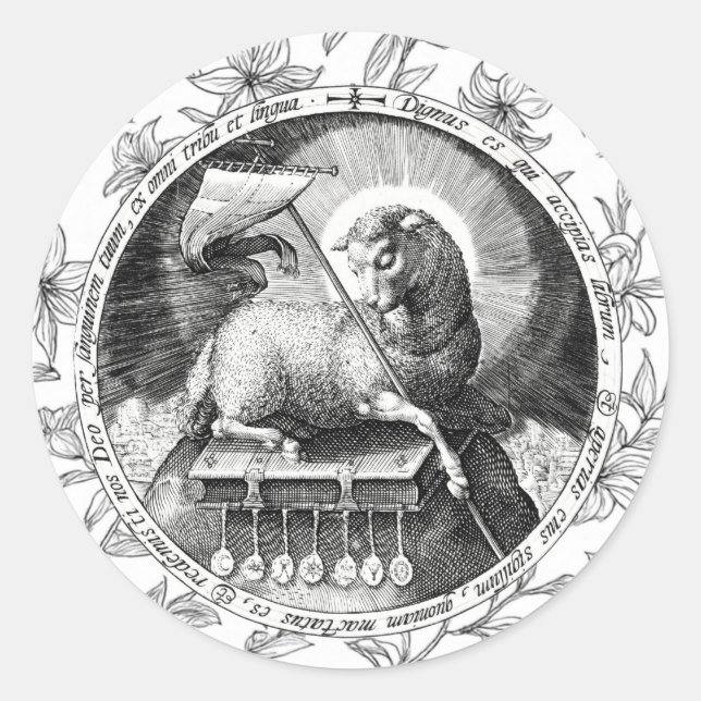Adesivo Agnus Dei Lamb of God Round Sticker  (Frente)