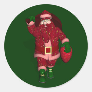 Adesivo Agradável Fábrica de Morango Santa Claus