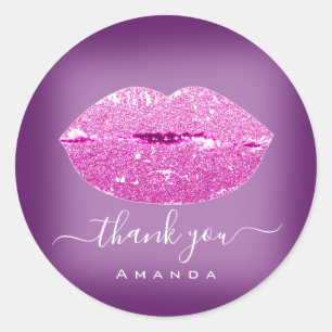 Adesivo Agradeça Nome Sweet16th Noiva Rosa Violeta Lábios