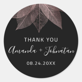 Adesivo Agradeça Rosa Folha Dourada Nome Data Preto Branco