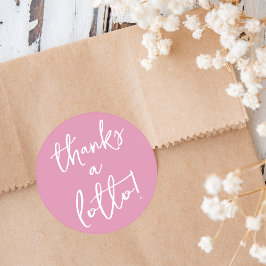 Adesivo Agradece Muito na Cor Rosa Favor de Bilhet