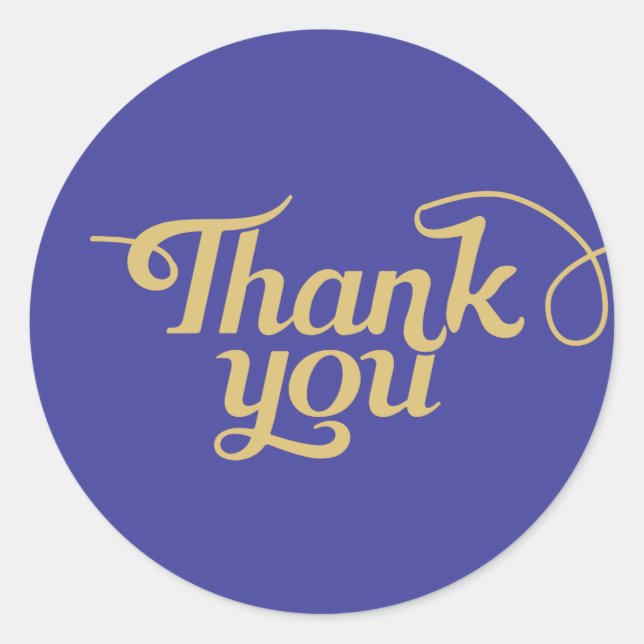 Adesivo Agradecemos a inscrição dourada marinho fundo azul (Frente)