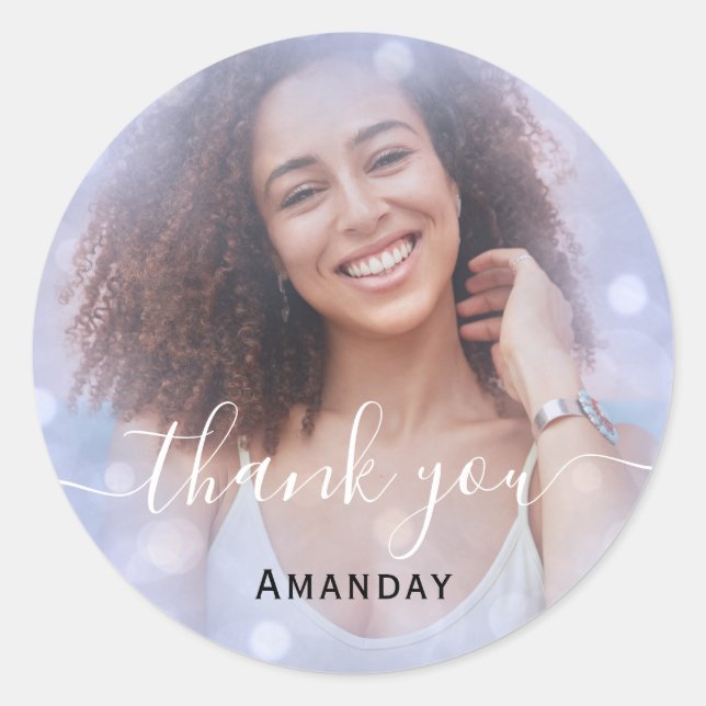 Adesivo Agradecer Foto  Foto Noiva Sweet16 Graduado Azul (Frente)