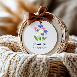 Adesivo Agradecimento Boho de Flor Silvestre em Aquarela p
