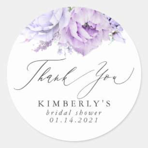 Adesivo Agradecimento Botânico Floral Roxo Empoeirado