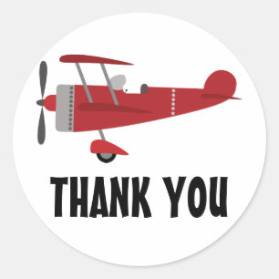 Adesivo Agradecimento de aniversário infantil do avião ver