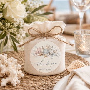 Adesivo Agradecimento de Casamento Amor & A Praia
