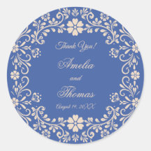 Agradecimento de Casamento Azul Mexicano Rústico