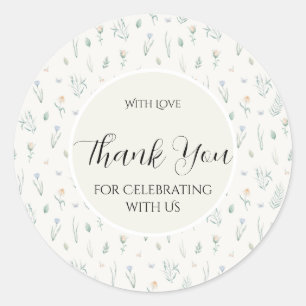 Adesivo Agradecimento de Casamento com Aquarela Elegante d