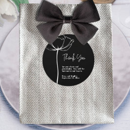 Adesivo Agradecimento de Casamento Floral Branco com Fundo