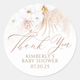 Adesivo Agradecimento de casamento floral exótico Boho