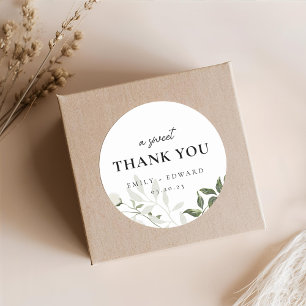 Adesivo Agradecimento de Casamento Sage Greenery & Floral 