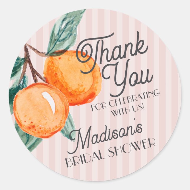 Adesivo Agradecimento de Chá de Panela Rosa Cute Principal (Frente)