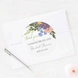 Adesivo Agradecimento de Chuveirinho de Noiva com Florais 