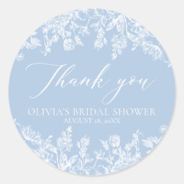 Adesivo Agradecimento de Chuveirinho de Noiva em Azul Po d