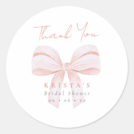 Adesivo Agradecimento de Chuveiro de Noiva com Laço Oversi