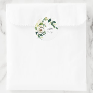 Adesivo Agradecimento de Chuveiro de Noiva Floral Branco