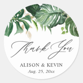 Adesivo Agradecimento de Folhas de Palmeira Tropical em Aq