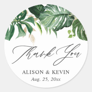 Adesivo Agradecimento de Folhas de Palmeira Tropical em Aq