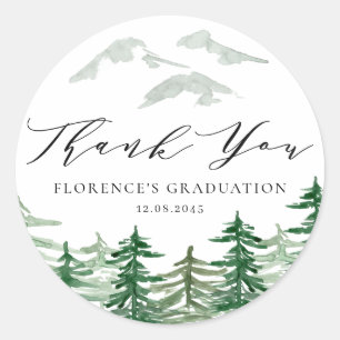 Adesivo Agradecimento de Formatura Floresta em Aquarela