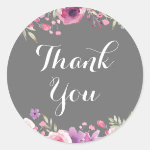 Adesivo Agradecimento de Rosas e Verdura em Aquarela