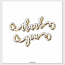 Adesivo Agradecimento de Tipografia Moderna a Ouro