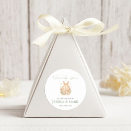 Adesivo Agradecimento do Chá de Bebê do Coelhinho em Aquar