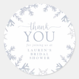 Adesivo Agradecimento do Chá de Noiva Floco de Neve Azul E
