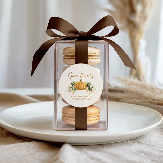 Adesivo Agradecimento do Dia de Ação de Graças Abóbora Lar (Criador carregado)