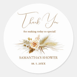 Adesivo Agradecimento elegante boho de aguarela de grama d