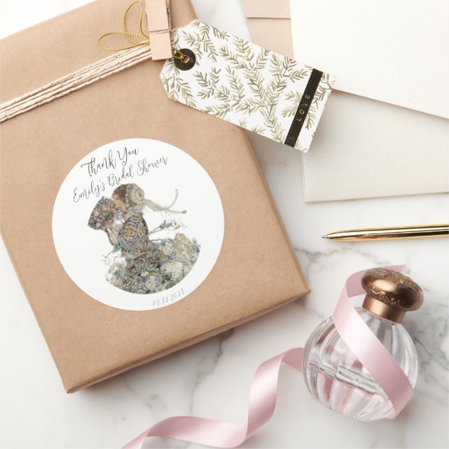 Adesivo Agradecimento Floral Art Nouveau Vintage (Presentear)