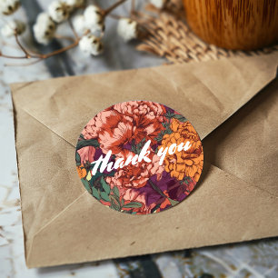 Adesivo Agradecimento floral estilo vintage