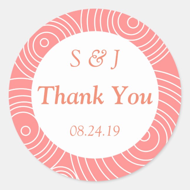 Adesivo Agradecimento Moderno Pêssego (Frente)