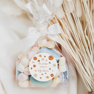 Adesivo Agradecimento para Baby Shower de Outono com Abóbo