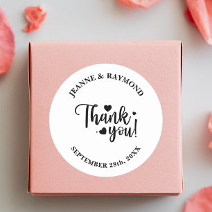 Adesivo Agradecimento Personalizado Moderno Casamento Escr