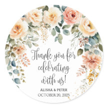 Agradecimento Plano de Aguarela Floral Rosado