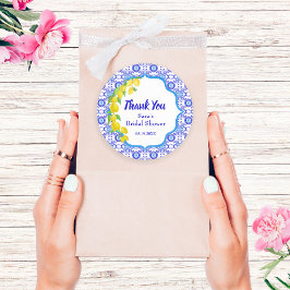 Adesivo Agradecimento Redondo Noiva Limões Aquarela Amalfi